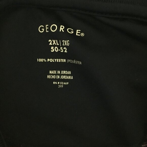 George Men's Striped 3-Button Short Sleeve Golf Polo Size 2XL Navy Blue Stripe - Picture 8 of 9